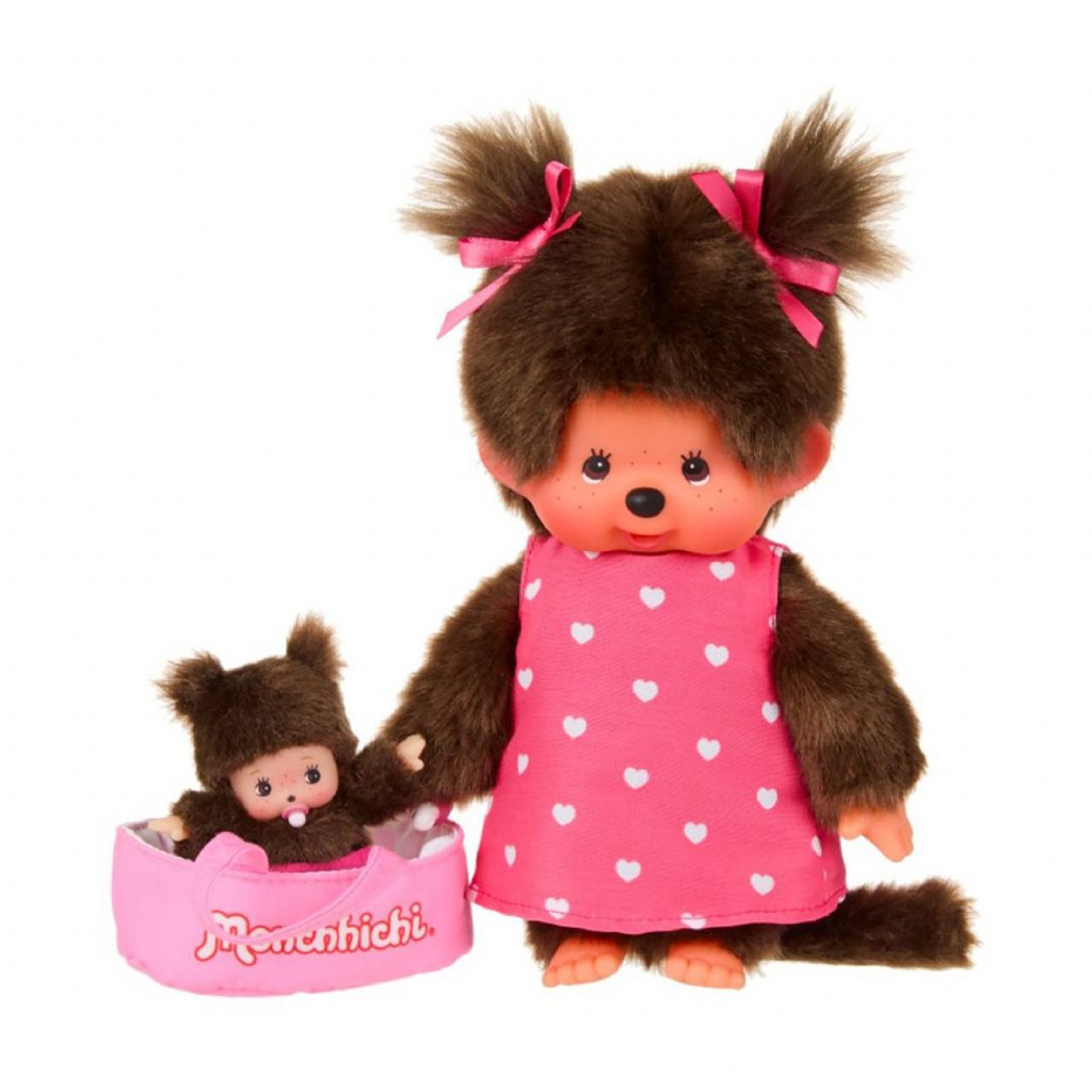 Monchhichi Pige og Bebichhichi 20 cm
