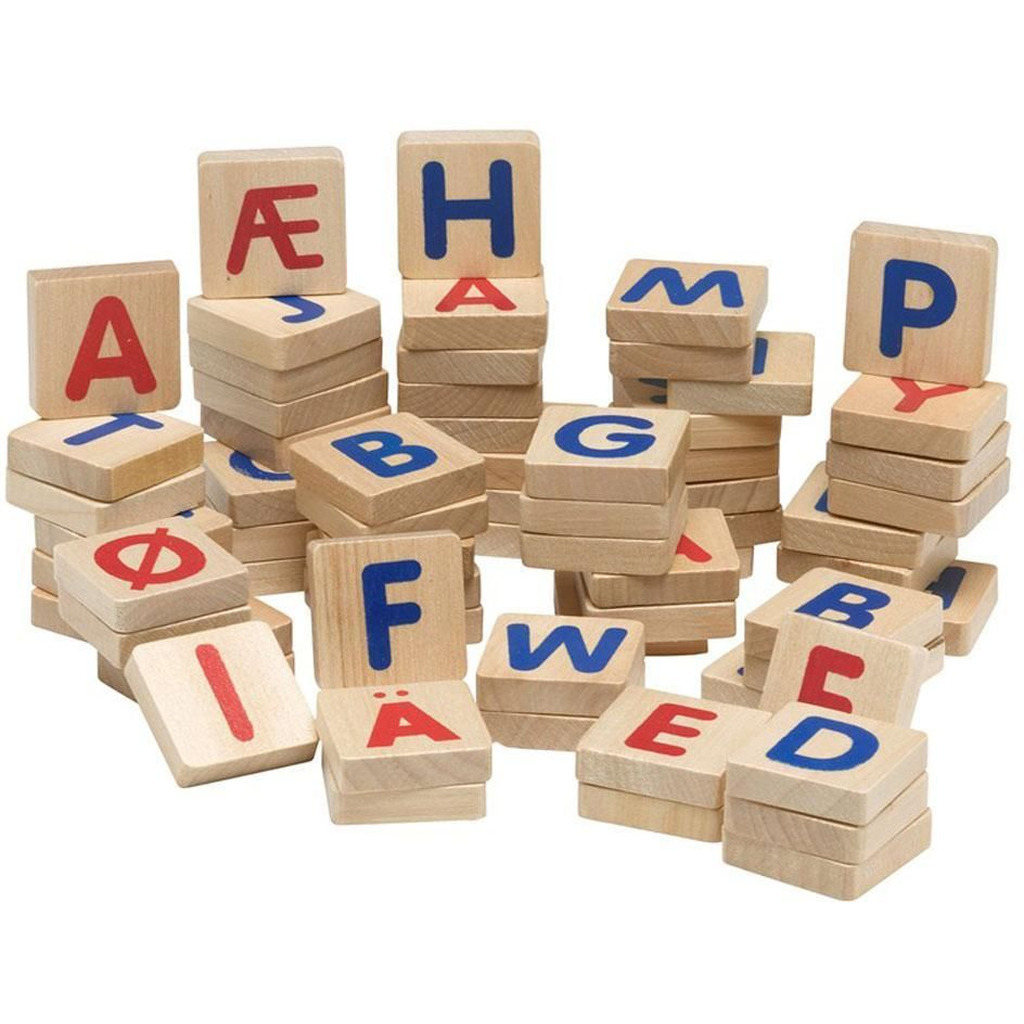 Magnet bogstaver i træ Inkl. Æ, Ø, Å