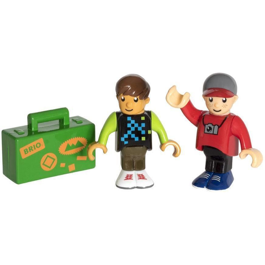 Togpassagerer, 2 figurer, 1 kuffert