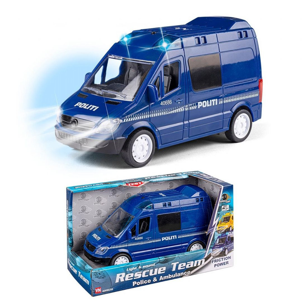 Dansk politibil m. lys og lyd