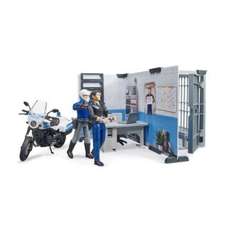 Bruder Politistation m. Motorcykel
