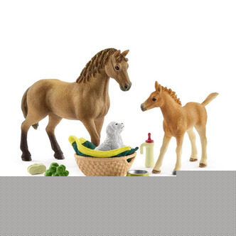 Quarter hoppe med føl og hvalp