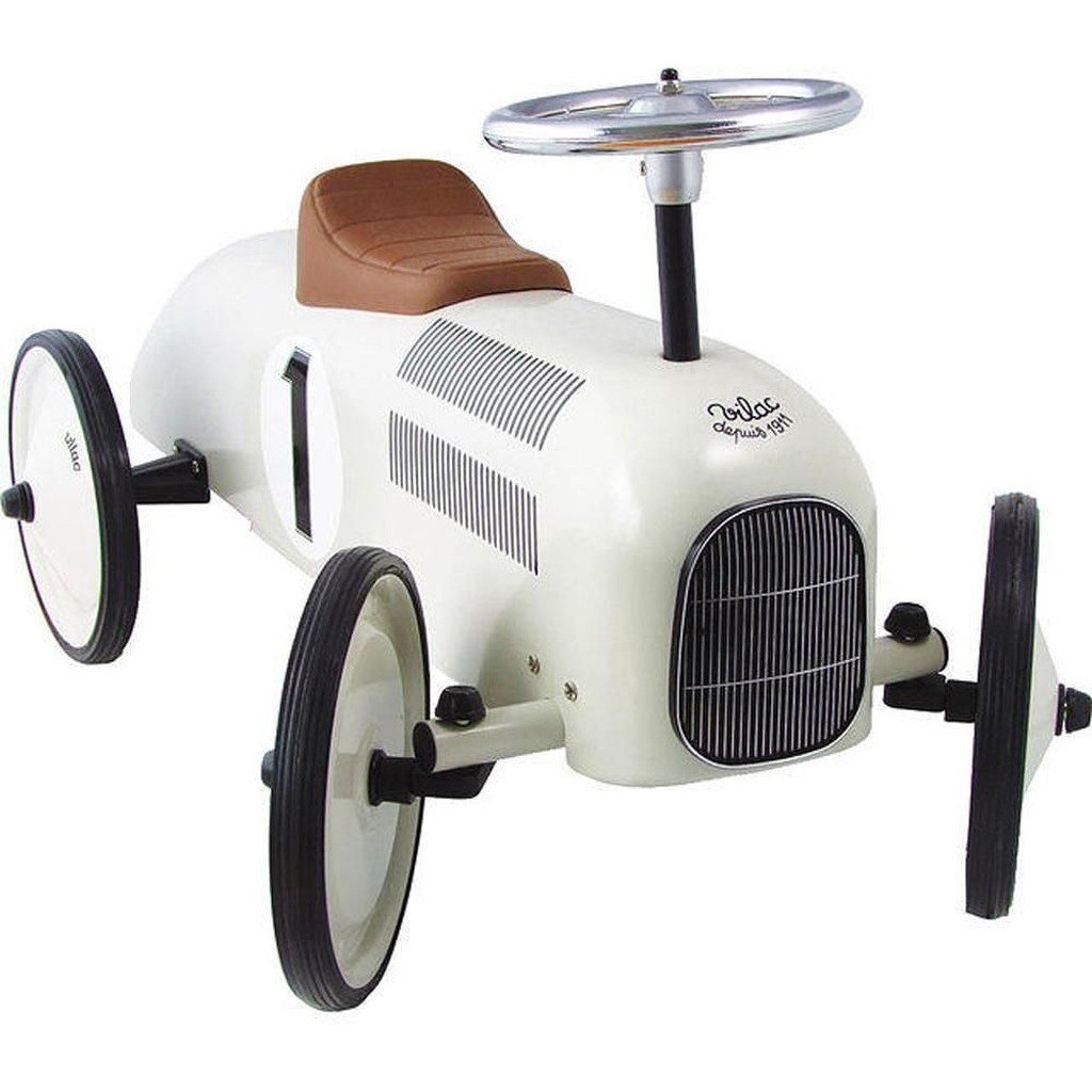 Gåbil i metal - Råhvid