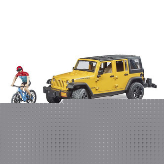 Jeep Wrangler Rubicon med cykelrytter