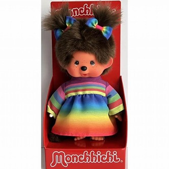 Monchhichi pige - Regnbuekjole 20 cm