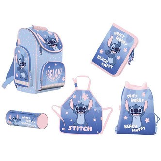 Stitch Skoletaske med 5 Dele
