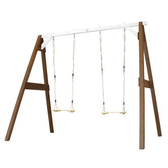 Gyngestativ m 2 gynger grun/hvid