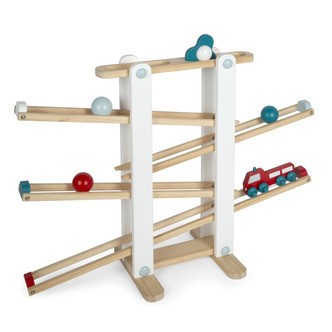 Kuglebane med bolde, bil og spinner