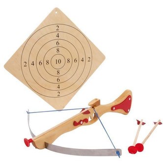 Armbrøst med Skydeskive i træ, stor