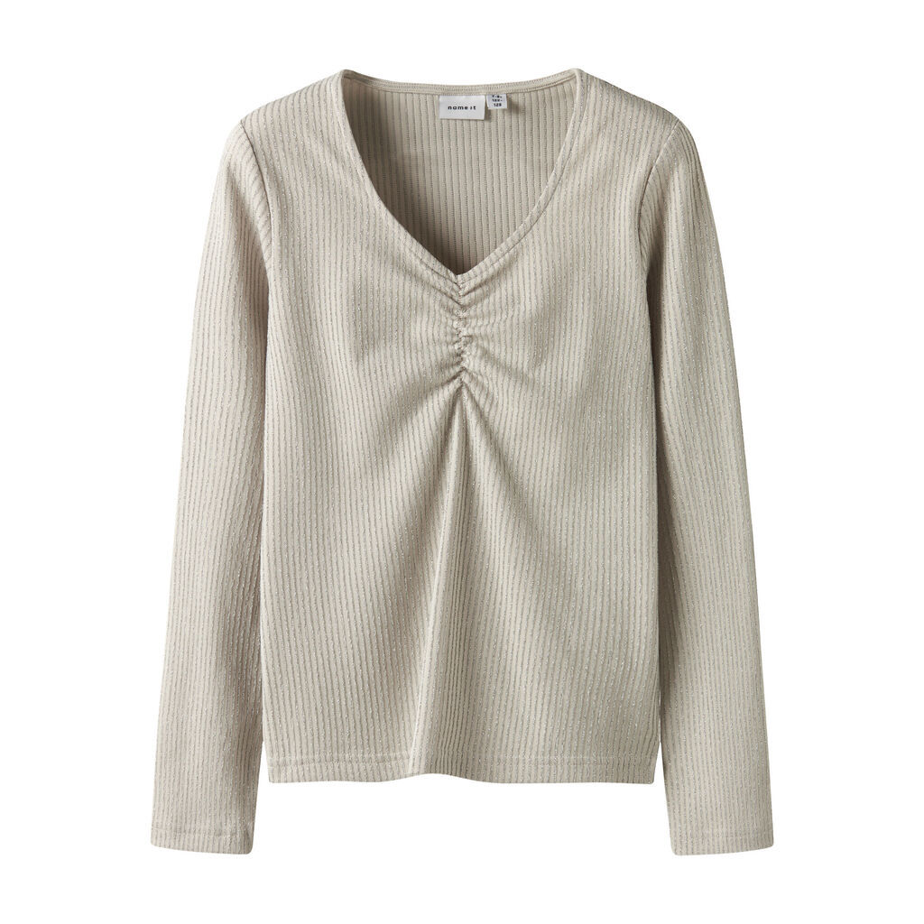 NAME IT Langærmet Bluse Sabi Cement