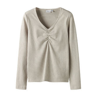 NAME IT Langærmet Bluse Sabi Cement