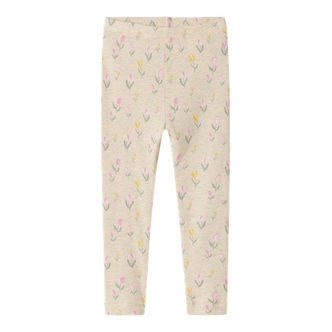 NAME IT Rib Leggings Flowerkab Peyote Melange