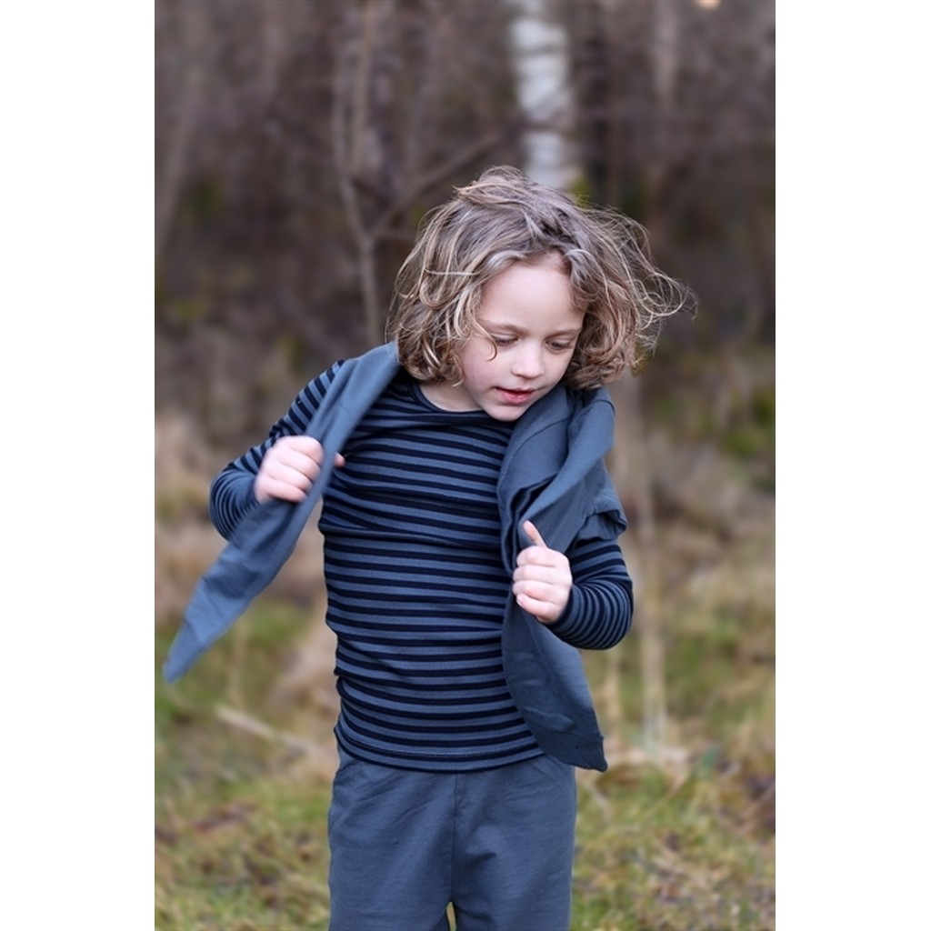 BIRKHOLM Stribet Rib Bluse Indigo Blå & Navy Blå