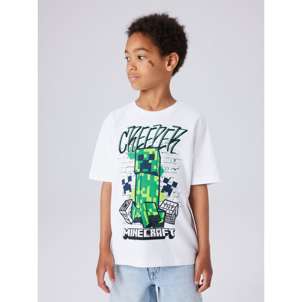 NAME IT Minecraft T-shirt Di Bright White