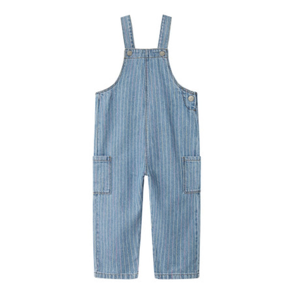 NAME IT Stribet Denim Overall Macie Light Blue Multi