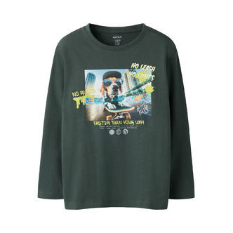 NAME IT Langærmet Bluse Voto Urban Chic Skater Dog