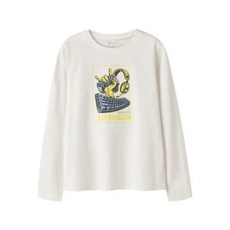 NAME IT Langærmet Bluse Vux Cloud Dancer Gamer