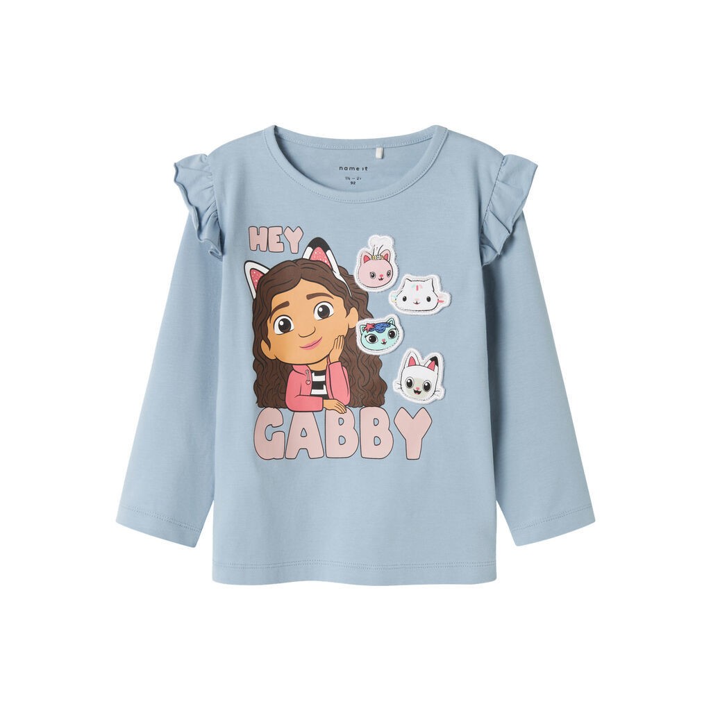 NAME IT Langærmet Bluse Jutte Gabby Dusty Blue