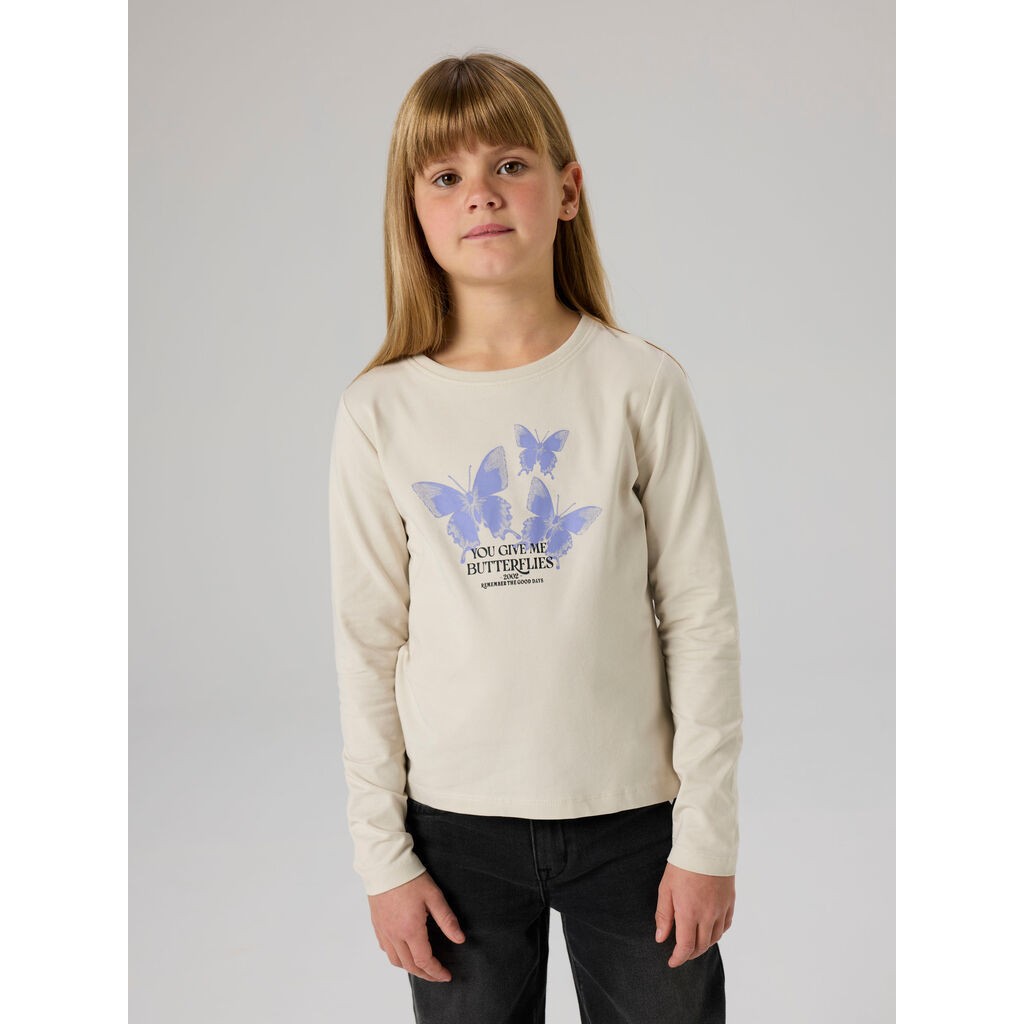 NAME IT Bluse Vix Pumice Stone Dot Butterflies