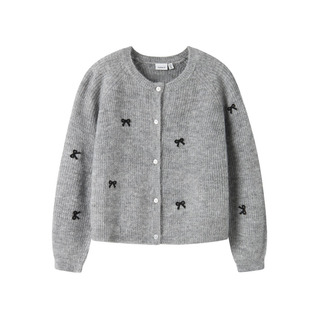NAME IT Strikket Cardigan Rifey Grey Melange