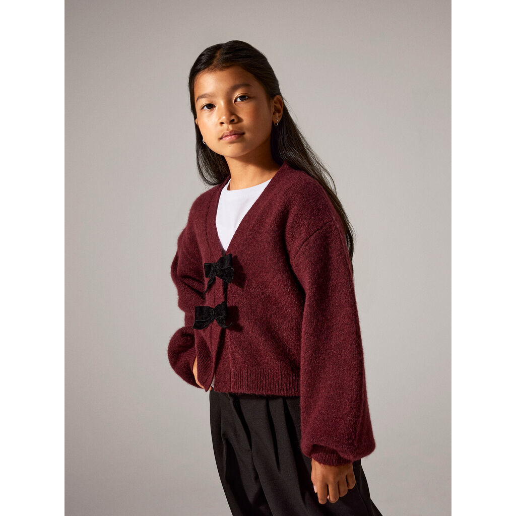 NAME IT Strik Cardigan Rina Burgundy Black