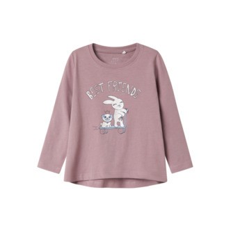 NAME IT Langærmet Løs Bluse Violet Elderberry