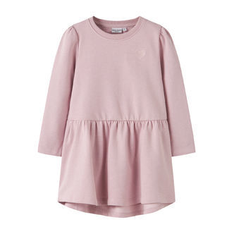 NAME IT Kjole Vima Burnished Lilac Heart Embroidery