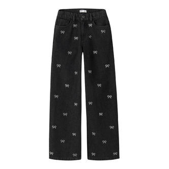 NAME IT Rhinsten Wide Jeans Rose Dark Grey Denim