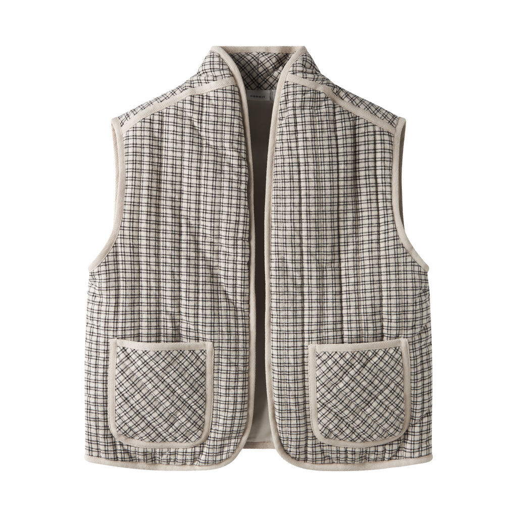 NAME IT Quiltet Vest Tecka Pumice Stone Black