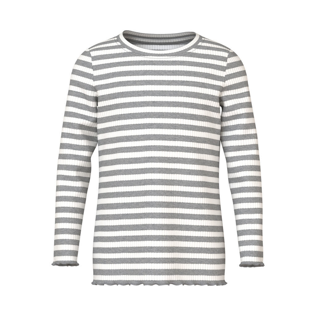 NAME IT Langærmet Bluse Vemma Grey Melange Cloud Dancer