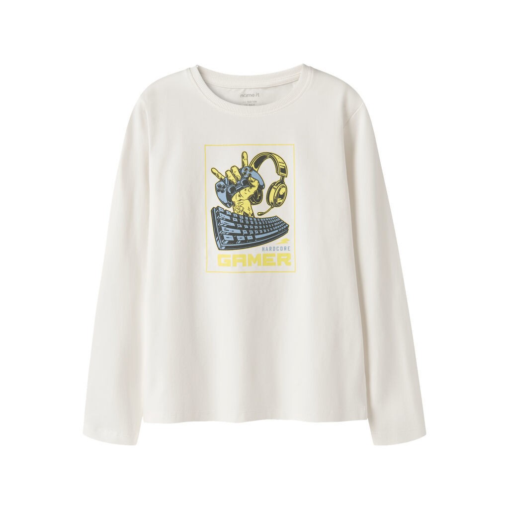 NAME IT Langærmet Bluse Vux Cloud Dancer Gamer