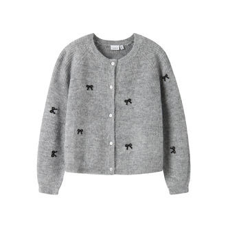 NAME IT Strikket Cardigan Rifey Grey Melange
