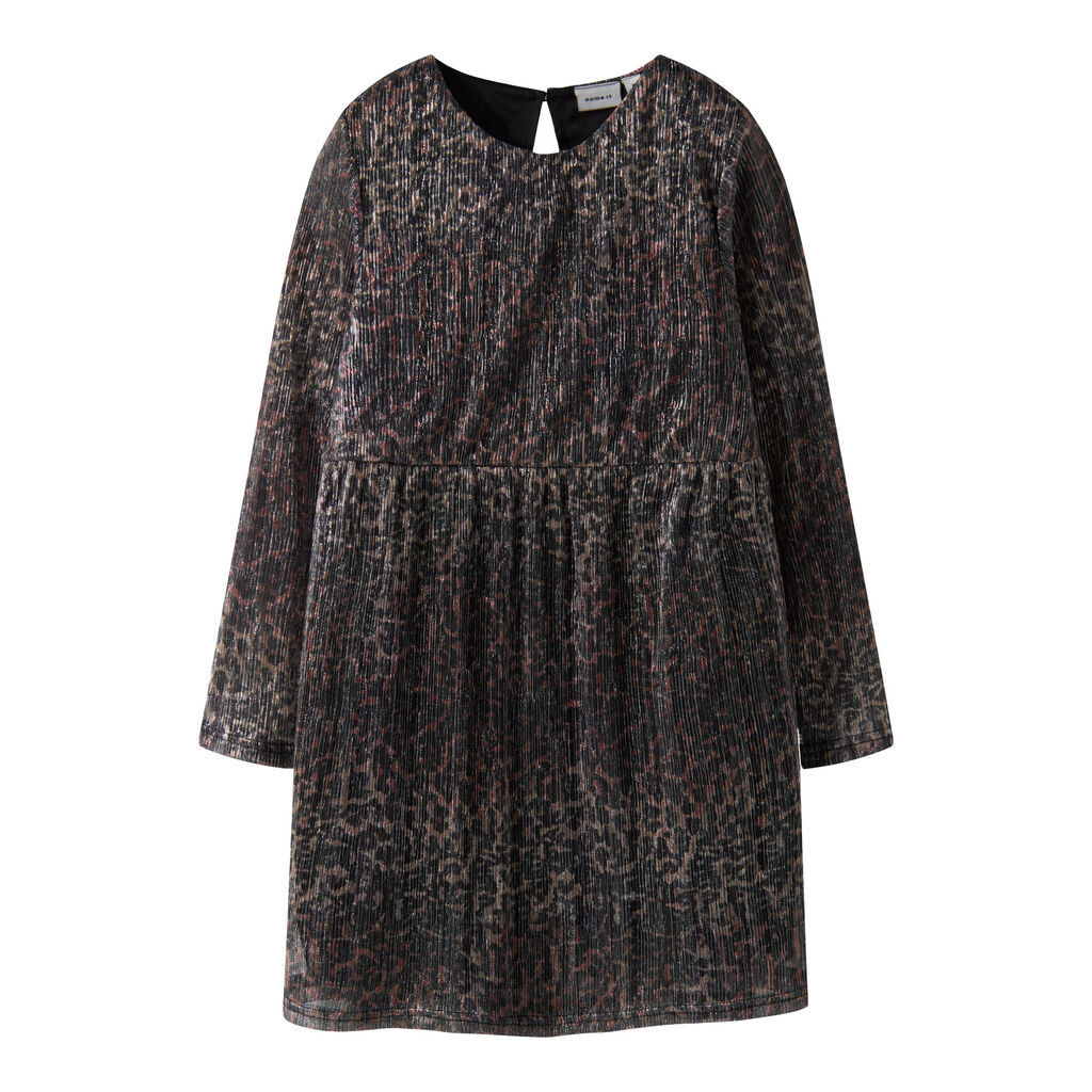 NAME IT Langærmet Kjole Risaring Seal Brown Leo