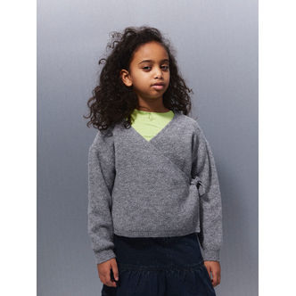 NAME IT Striktrøje Sanie Grey Melange