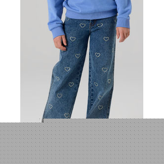 NAME IT Rhinsten Wide Jeans Rose Denim Blue Hjerte