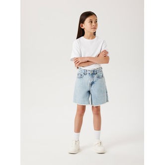 NAME IT High Waist Long Denim Shorts Bella Light Blue