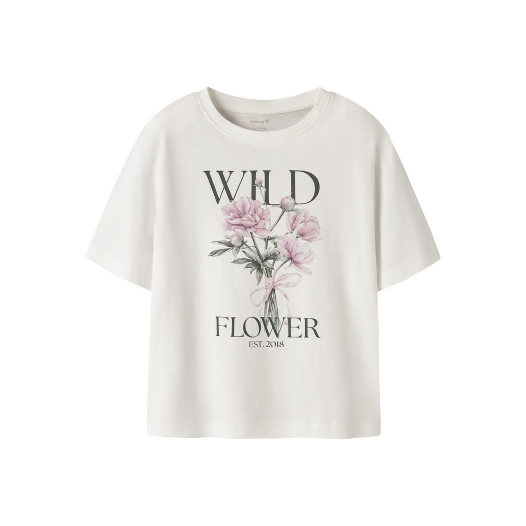NAME IT T-shirt Votea Cloud Dancer Wild Flower