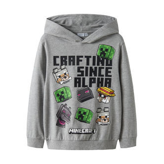 NAME IT Sweatshirt Jet Minecraft Grey Melange