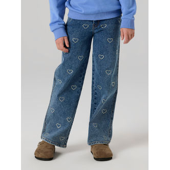 NAME IT Rhinsten Wide Jeans Rose Denim Blue Hjerte