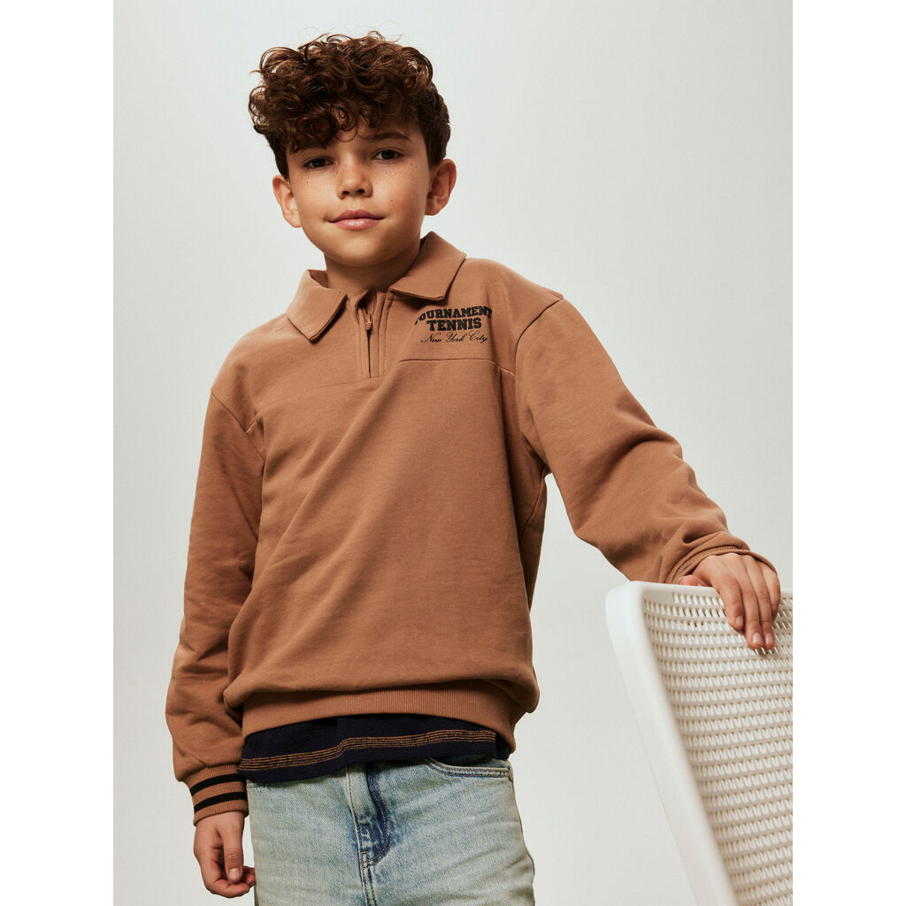 NAME IT Sweat Polo Trent Toasted Coconut