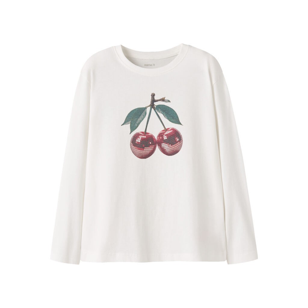 NAME IT Bluse Votea Cloud Dancer Cherry Disco