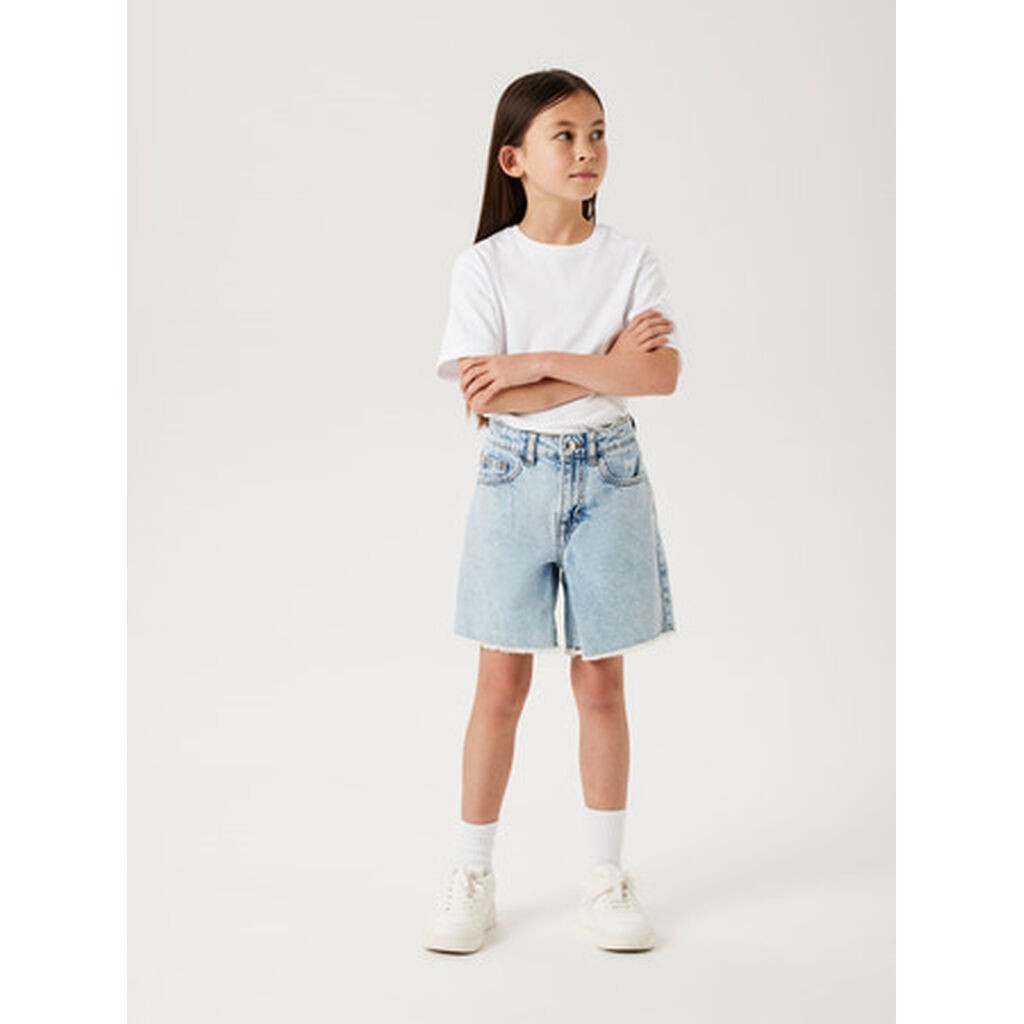 NAME IT High Waist Long Denim Shorts Bella Light Blue