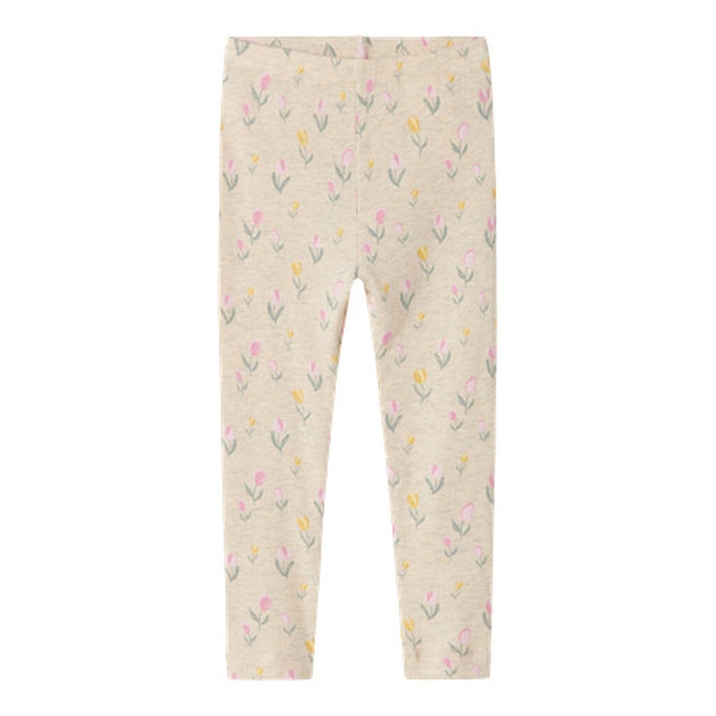 NAME IT Rib Leggings Flowerkab Peyote Melange