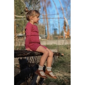BIRKHOLM Rib Bluse Rabarber Rosa