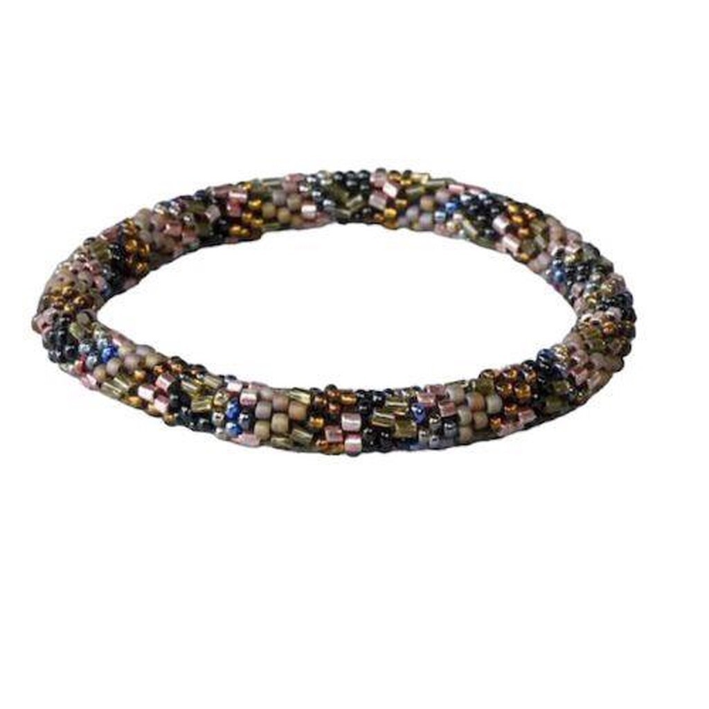 LÃ MOSCH - Nepal Perle Armbånd, Blå/Rosa