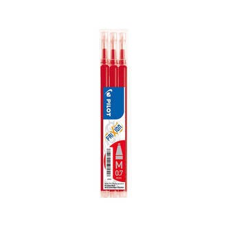 Pilot Frixion Clicker 0,7 Refill, Udviskbar Kuglepen 3 stk, Rød