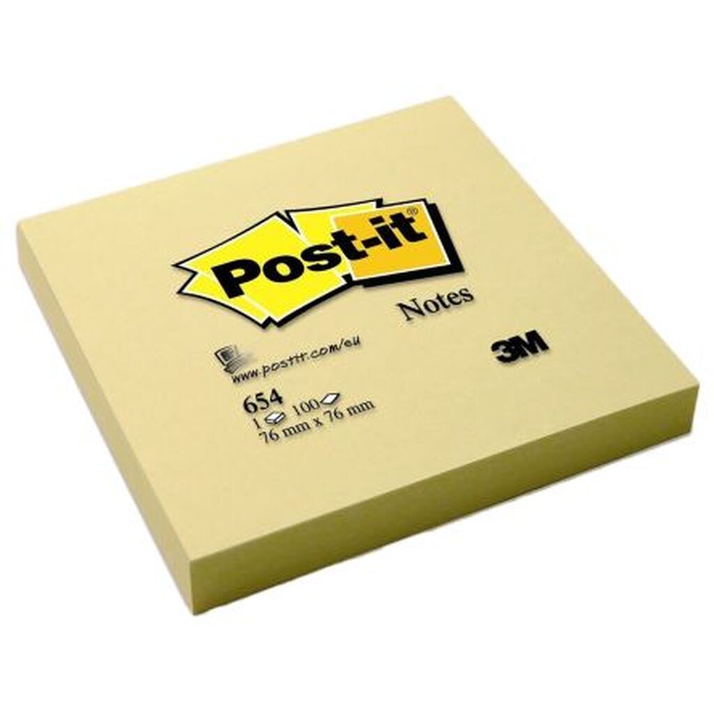 Post-it Super Sticky Notes, 12 stk 76x76mm - gul
