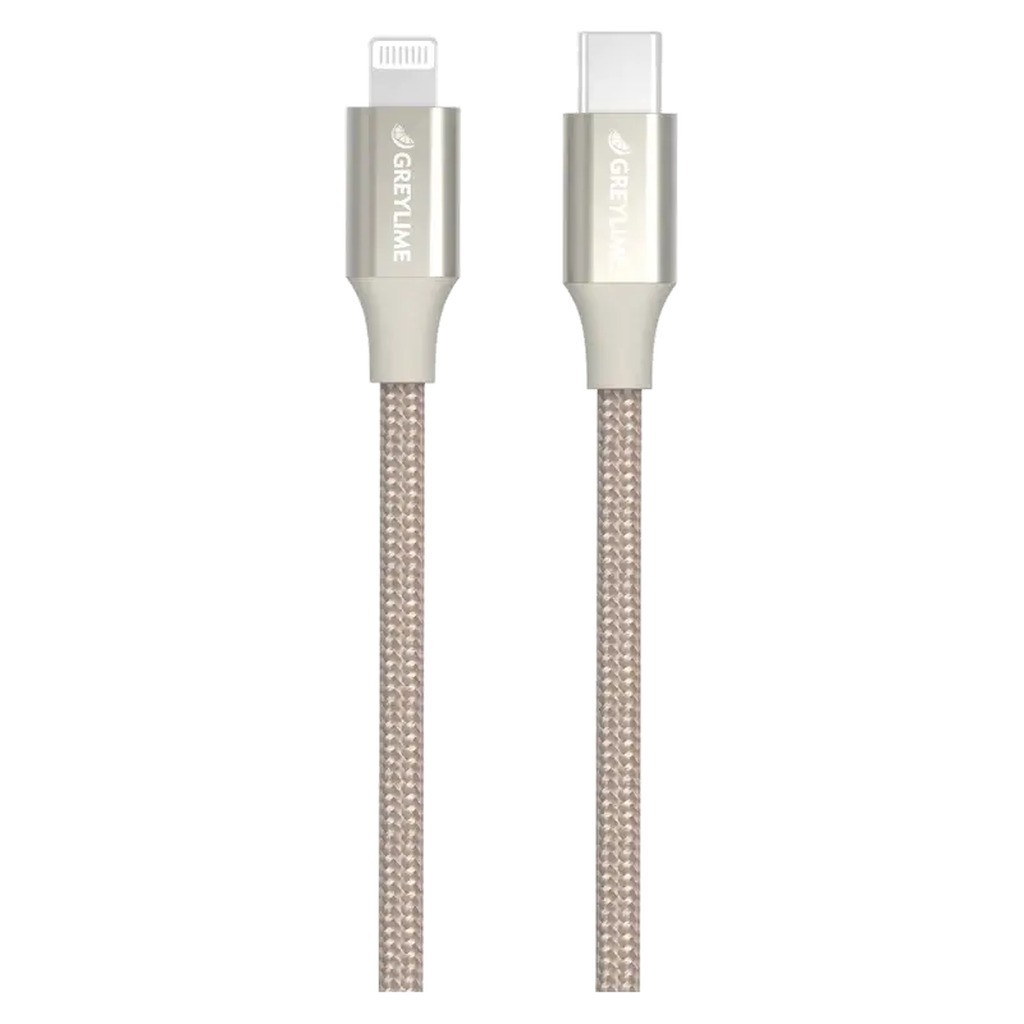 GreyLime Braided USB-C - lightning kabel, beige, 2 m
