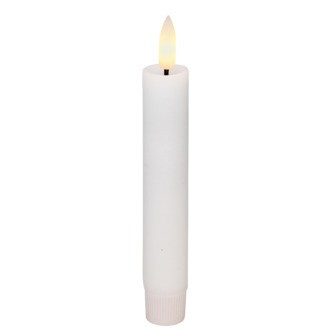 Cozzy kronelys, 3D flamme, 11 cm, hvid, 2 stk. (bruges med fjernbetjening)