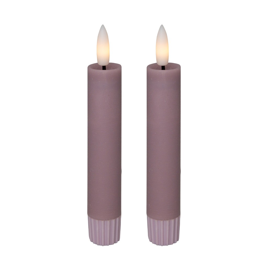 Cozzy kronelys, 3D flamme, 11 cm, rosa, 2 stk. (bruges med fjernbetjening)